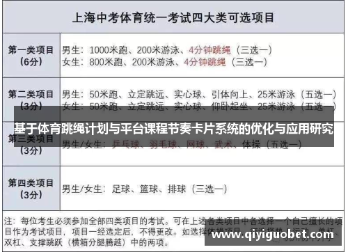 基于体育跳绳计划与平台课程节奏卡片系统的优化与应用研究